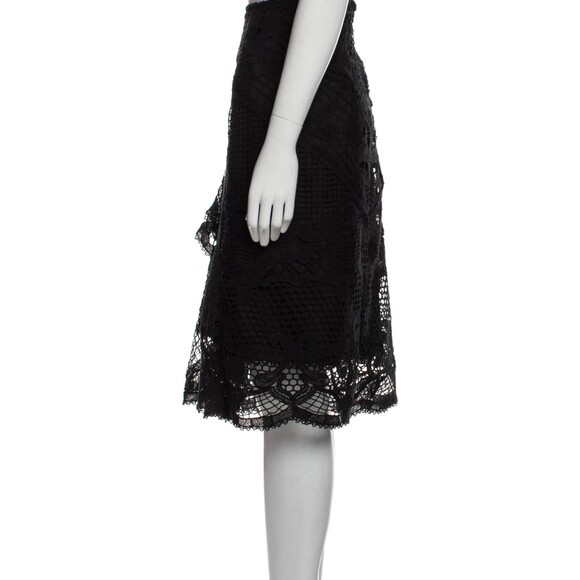 Kobi Halperin NWT Black Floral Crochet Lace Layered Straight Skirt, Size S (4-6) - Picture 3 of 9